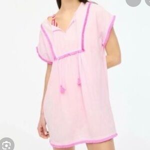 NWT J. Crew Light Pink Swim Coverup with Tassel Details